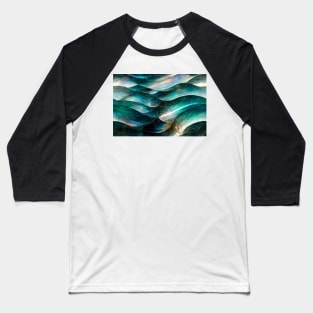 Iridescent Painted Glass Waves Baseball T-Shirt